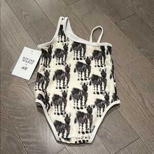 H&M One Piece swimsuit with Zebra Print